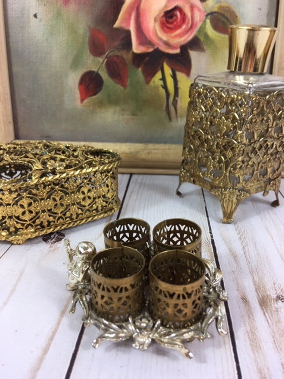 Brass Lipstick Tube Holder Vanity Propagation Stati… Gem