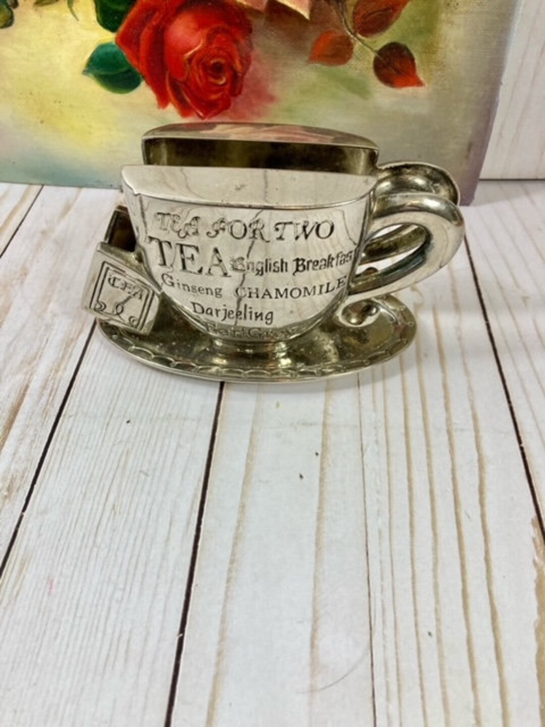 Clearance Godinger Teacup Silverplate Vintage Napkin Holder Etsy