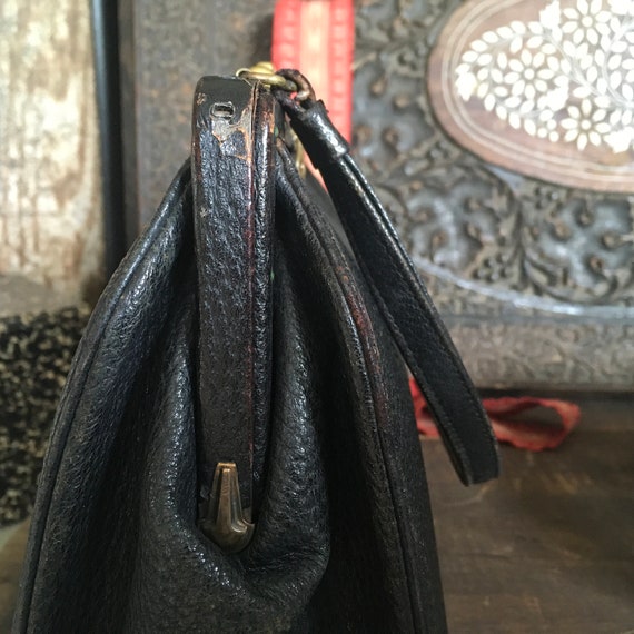 Antique Victorian/Edwardian Handbag, Brass Hardwa… - image 4
