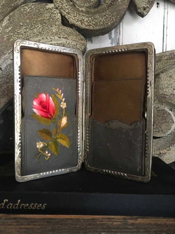 Victorian  case, Calling Cards, Sewing kit, Silk … - image 1