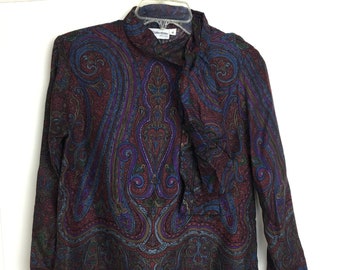 NWT Vintage Deadstock JH Collectibles Paisley Blouse Size 4P