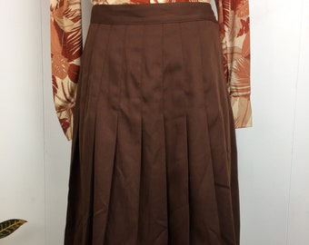 Vintage 90s Kelly Stevens Brown Plaid Skirt