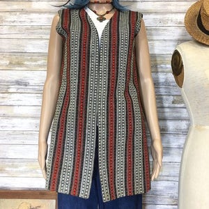 Vintage Handmade 70&#39;s Hippie Tapestry Carpet Vest