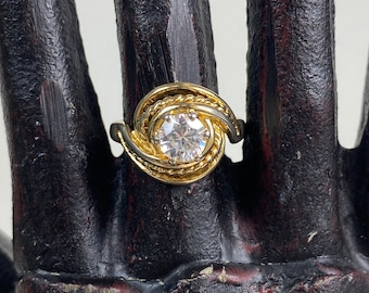 Vintage Swirl Cubic Zirconia Love Knot Ring Size 7