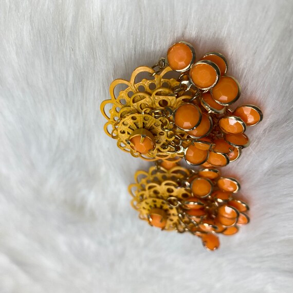 Vintage Orange Dangle Clip-On Earrings Hong Kong - image 7