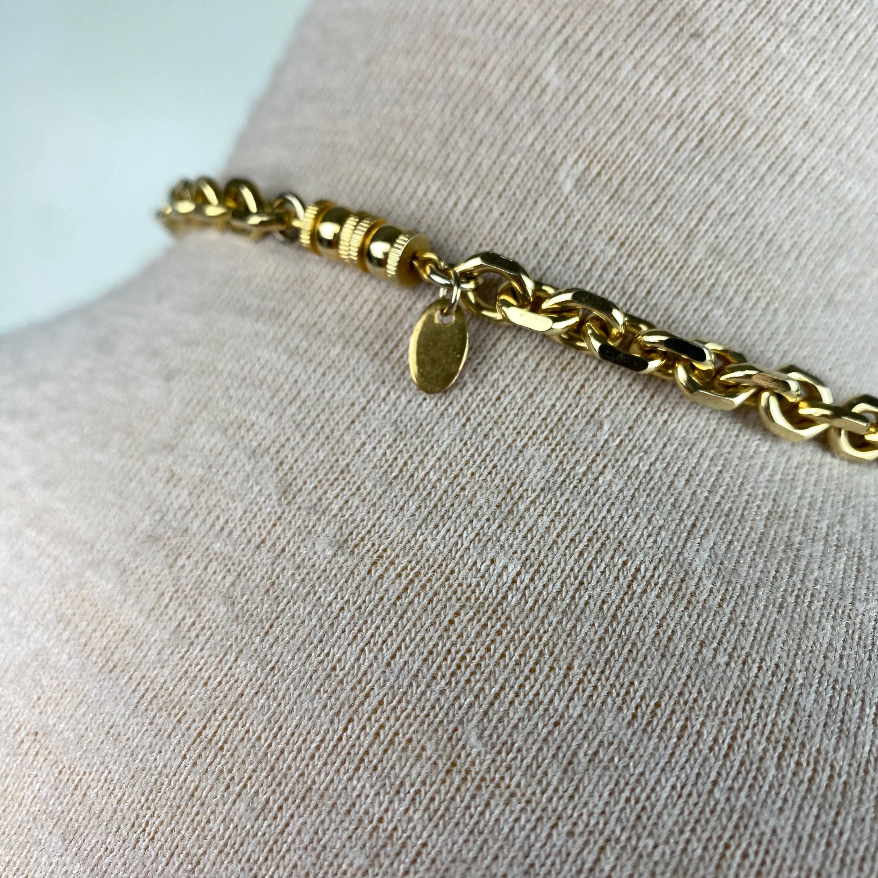 Vintage Signed Les Bernard Heavy Gold Tone Chain Necklace 31  display picture 3