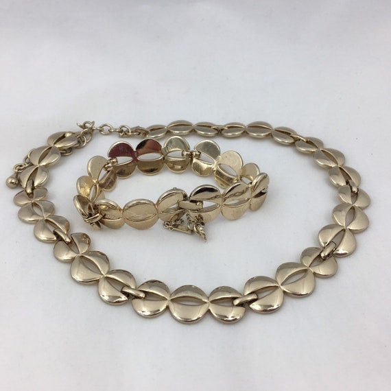 Vintage Monet Modernist Necklace & Bracelet Set - image 1