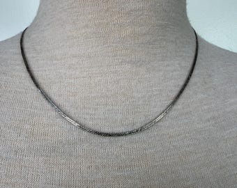 Vintage Sterling Silver Herringbone Chain Necklace 19"