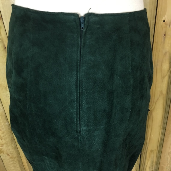 Vintage Winlit Forest Green Genuine Suede Leather… - image 7