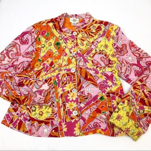 Vibrant Vintage 90's Boho Colorful Jacket - Sandy Starkman - Small