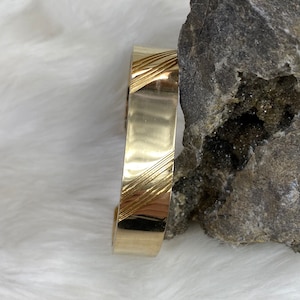 Vintage Gold Tone Etched Cuff Bracelet