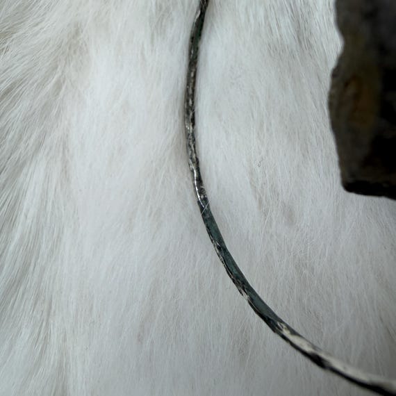 Thin Etched Leaf Silver-Plated Bangle Bracelet - image 7