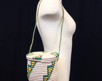 Vintage Woven Coiled Basket Purse