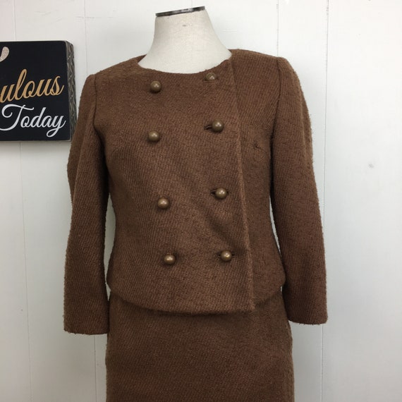 Vintage 60s That DEVONBROOK Look Brown Skirt Suit… - image 2