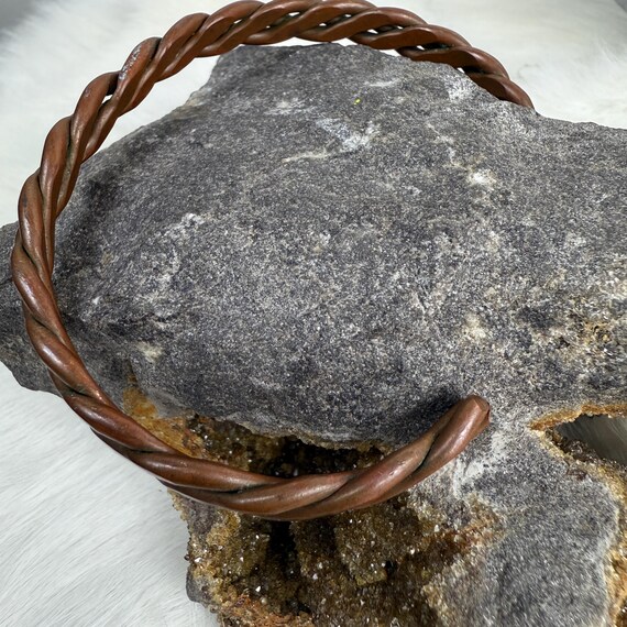 Braided Copper Cuff Bangle Bracelet - image 3