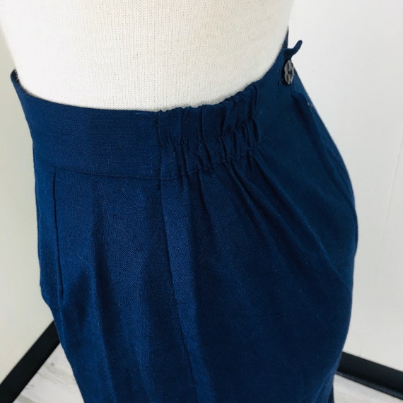 Vintage 80s Ellen Figg Navy Blue Rayon/Linen Blen… - image 5