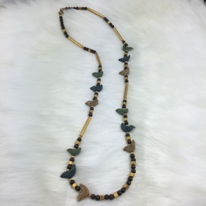 Vintage 70s Cadoro Bird Fetish Beaded Necklace Free Shipping