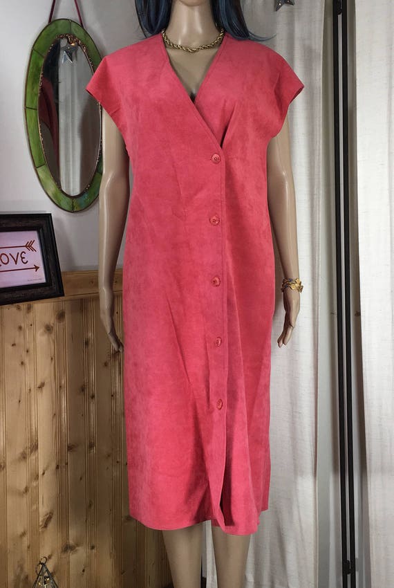 Vintage 80's Blassport Bill Blass Pink Ultra Sued… - image 2