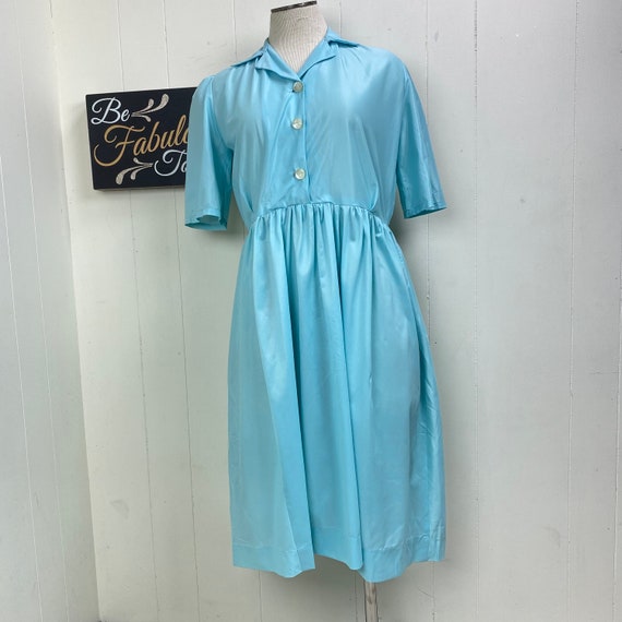 Vintage Blue Shirtwaist Style Nightgown - image 1