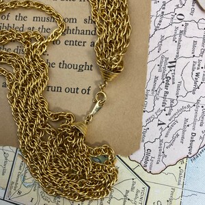 Vintage Multi-chain gold tone necklace image 8