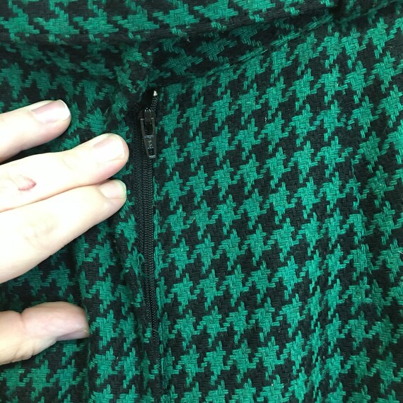 Vintage 80's Ann Taylor Green & Black Houndstooth… - image 5