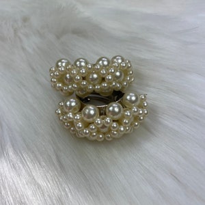 Vintage Faux Pearl Cluster Clip-on Earrings