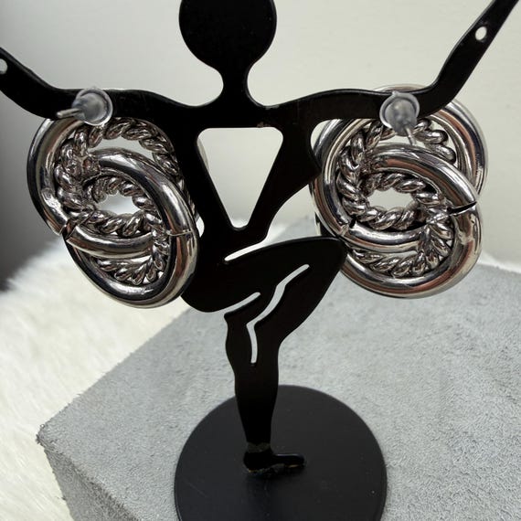 Vintage Interlocking Infinity Loops Silver Tone P… - image 5