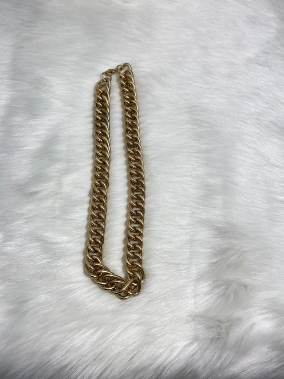 Vintage Thick Gold Chain Necklace 18.5" Long X .5… - image 3