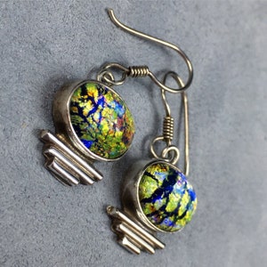 Sterling Silver Art Deco Dichroic Glass Mexico
