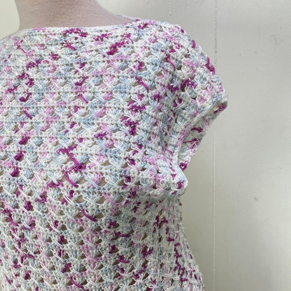 Vintage Handmade Pullover Crochet Sweater L/XL Gr… - image 2