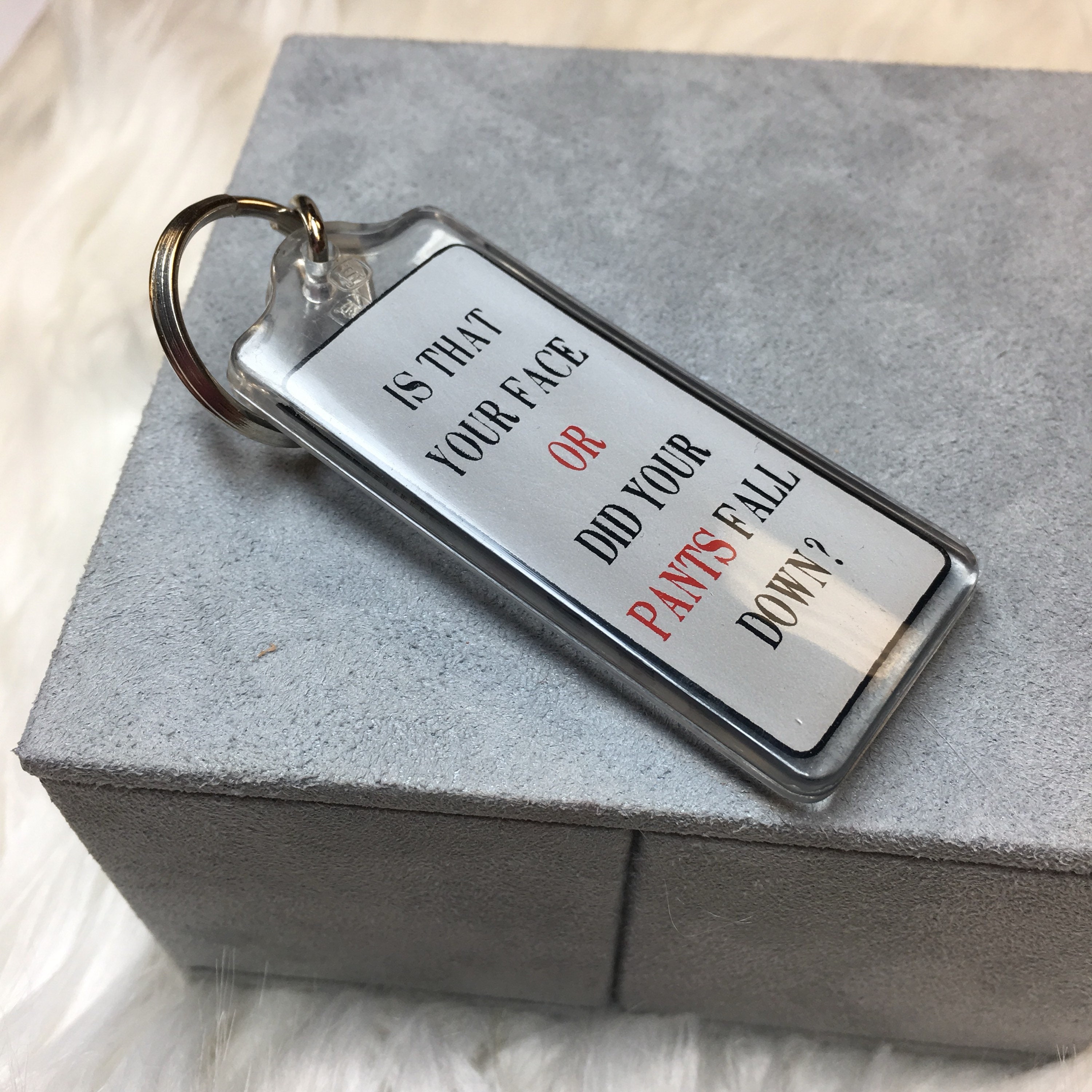 Vintage 80's NWOT Deadstock Plastic Funny Insult Keychain