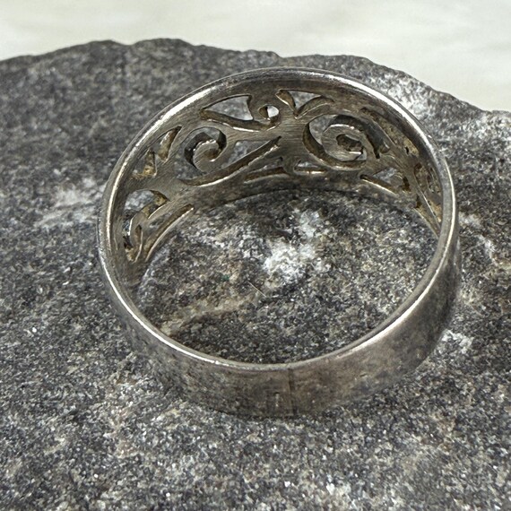 Sterling Silver Open Scrollwork Ring Size 7.75 - image 7