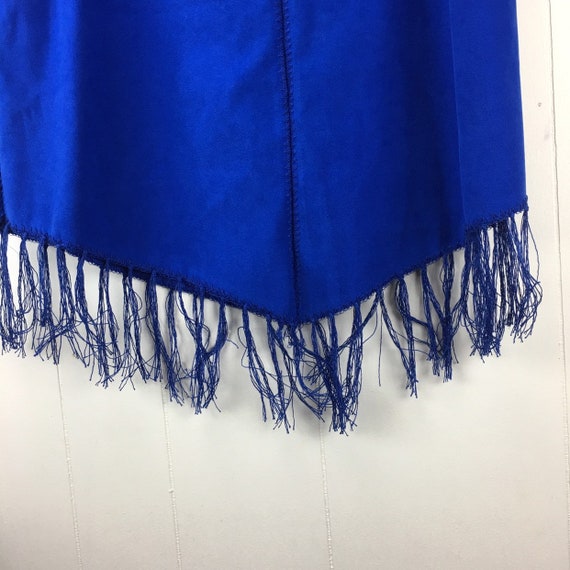 Vintage 90s Royal Blue Fringe Skirt - image 6