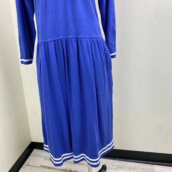 Vintage 90s Talbots Blue & White Tennis Dress Med… - image 3