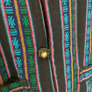 Vintage Woven Boho Hippie Vest w/ brass buttons image 4