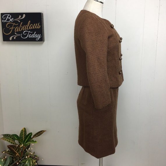 Vintage 60s That DEVONBROOK Look Brown Skirt Suit… - image 8