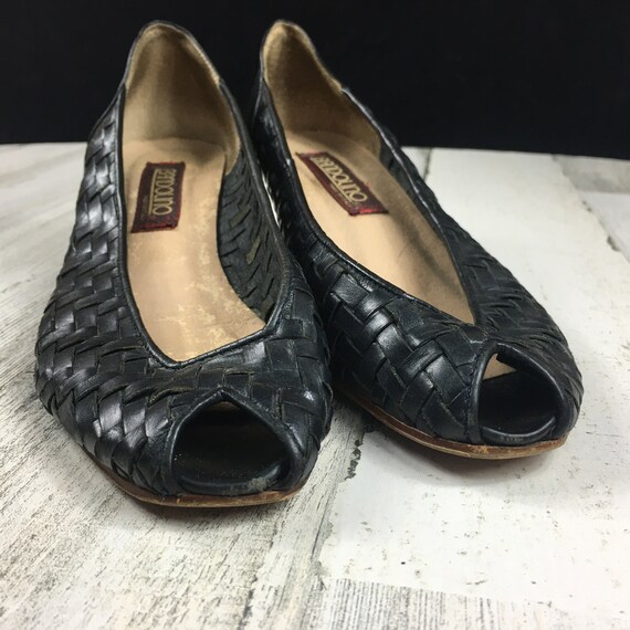 Vintage 70s 80s Bandolino Leather Woven Shoes / F… - image 8