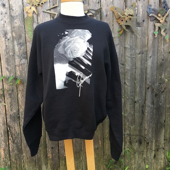 Vintage 80s Black Giovanni Sweatshirt Large, Free… - image 1