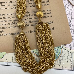 Vintage Multi-chain gold tone necklace image 7
