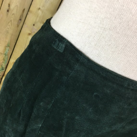 Vintage Winlit Forest Green Genuine Suede Leather… - image 3