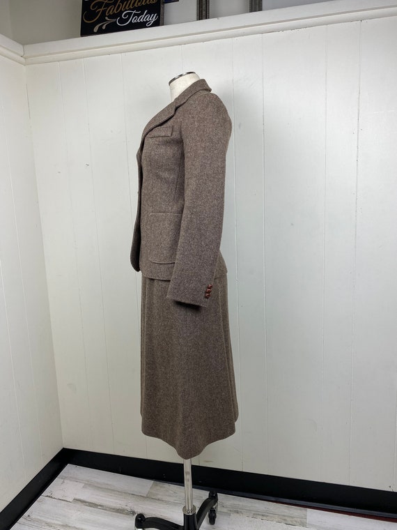 Vintage Larry Levine Wool Tweed Skirt Suit Set - image 4