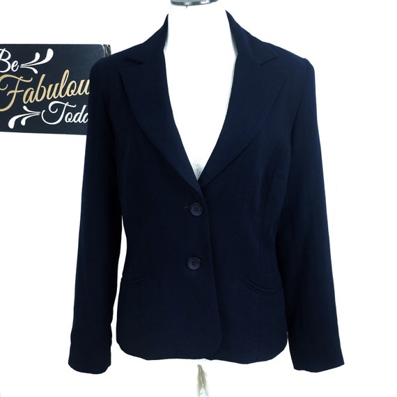 Vintage NWT Deadstock Navy Blue Rena Rowan Blazer… - image 1