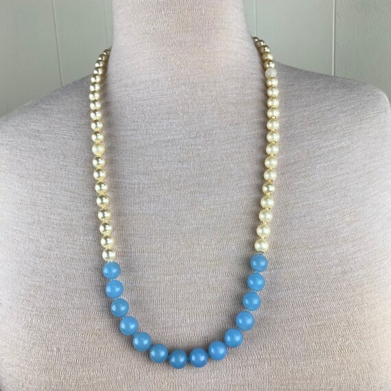 Vintage Pop Bead Necklace 32.5 Blue 