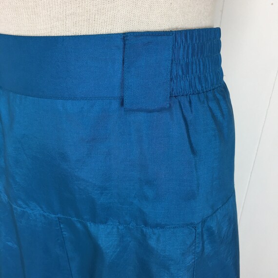 Vintage Leslie Fay Blue Shimmer A-Line Skirt / Sm… - image 7