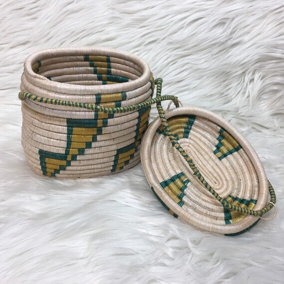Vintage Woven Coiled Basket Purse - image 3