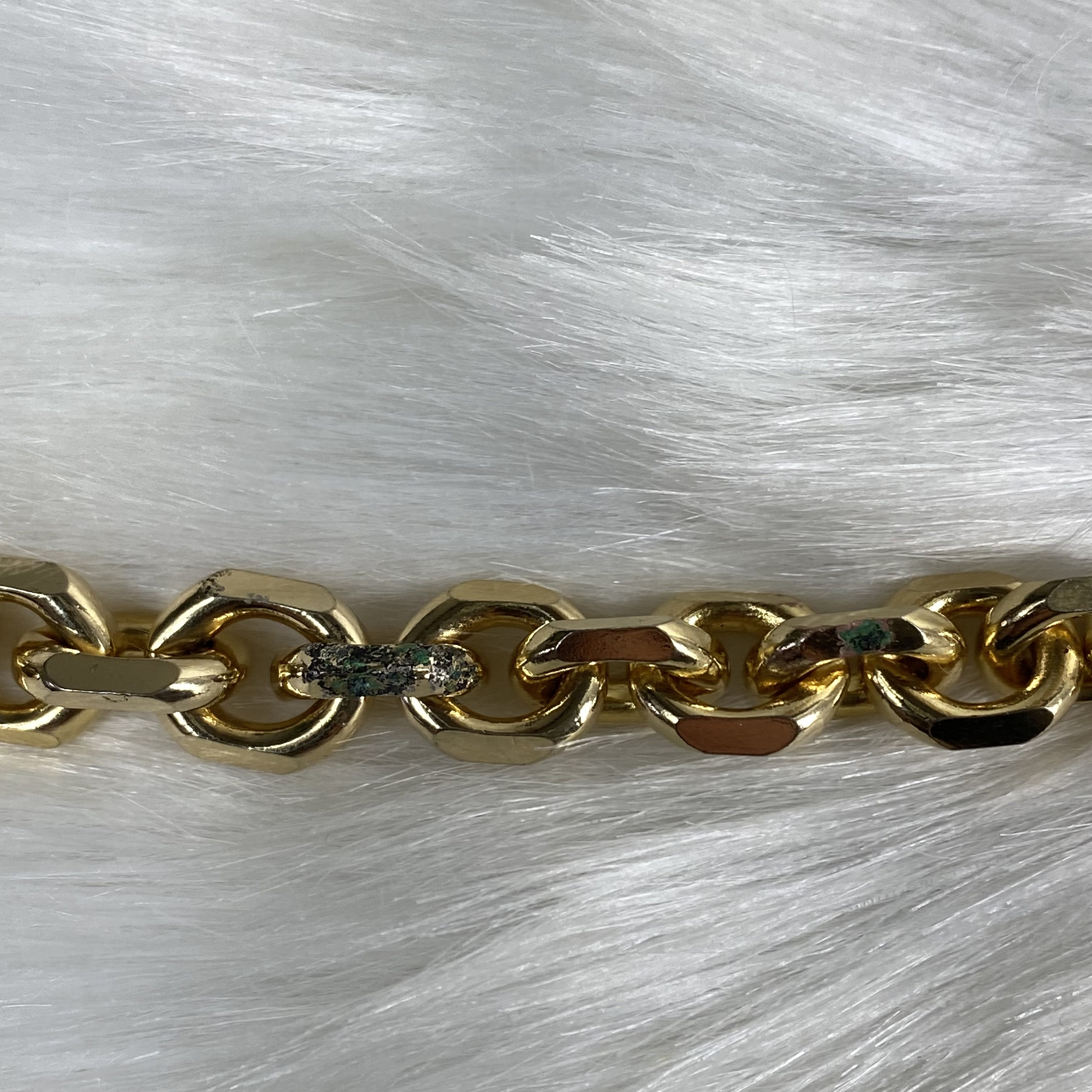 Vintage Signed Les Bernard Heavy Gold Tone Chain Necklace 31  display picture 2