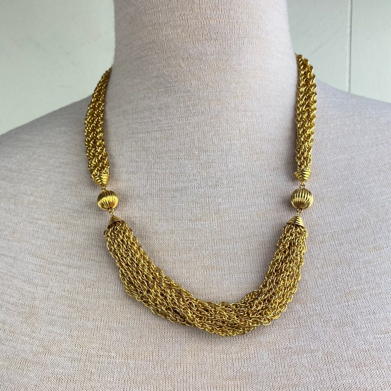 Vintage Multi-chain gold tone necklace image 2