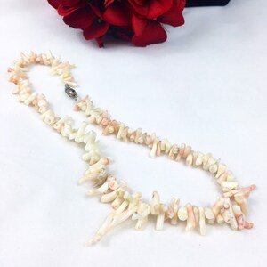 Vintage Angel Skin Coral Branch Necklace