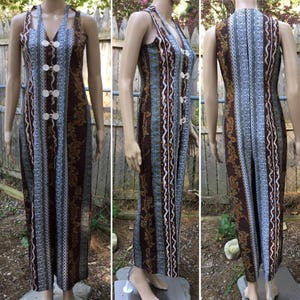 Vintage handmade 60s 70s psychedelic print jumpsuit