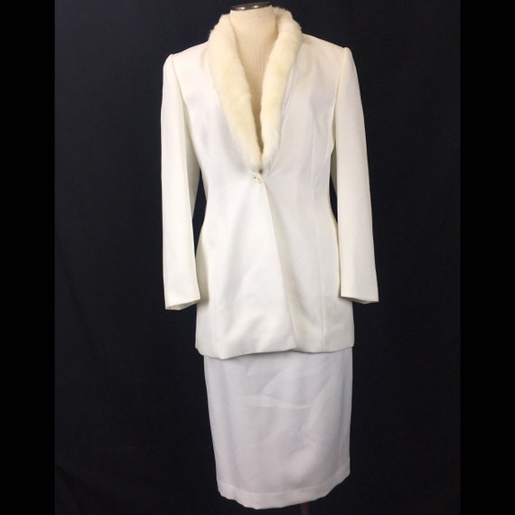 white blazer and skirt set